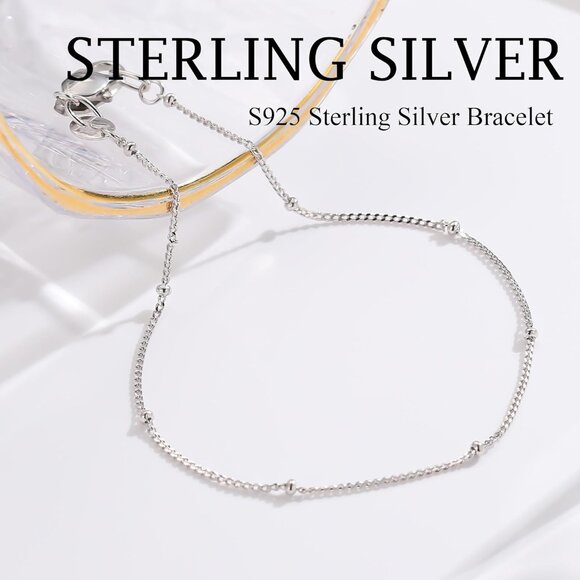 S925 Sterling Silver Womens Bracelet 7.5 Inches Hypoallergenic Durable Elegant G - Picture 5 of 7